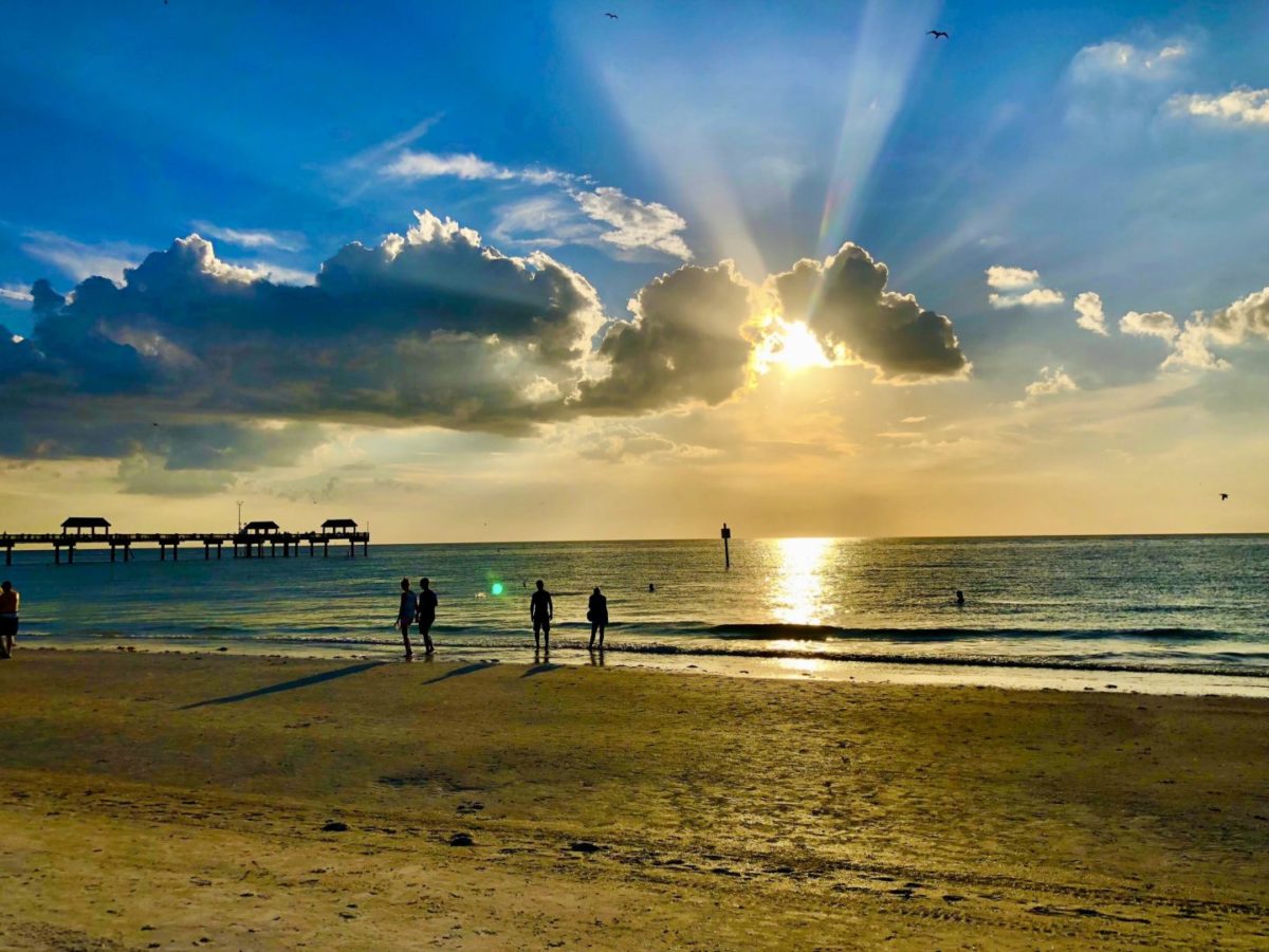 Clearwater Beach Sunset Long T-Shirt for Sale by -Nats-Designs